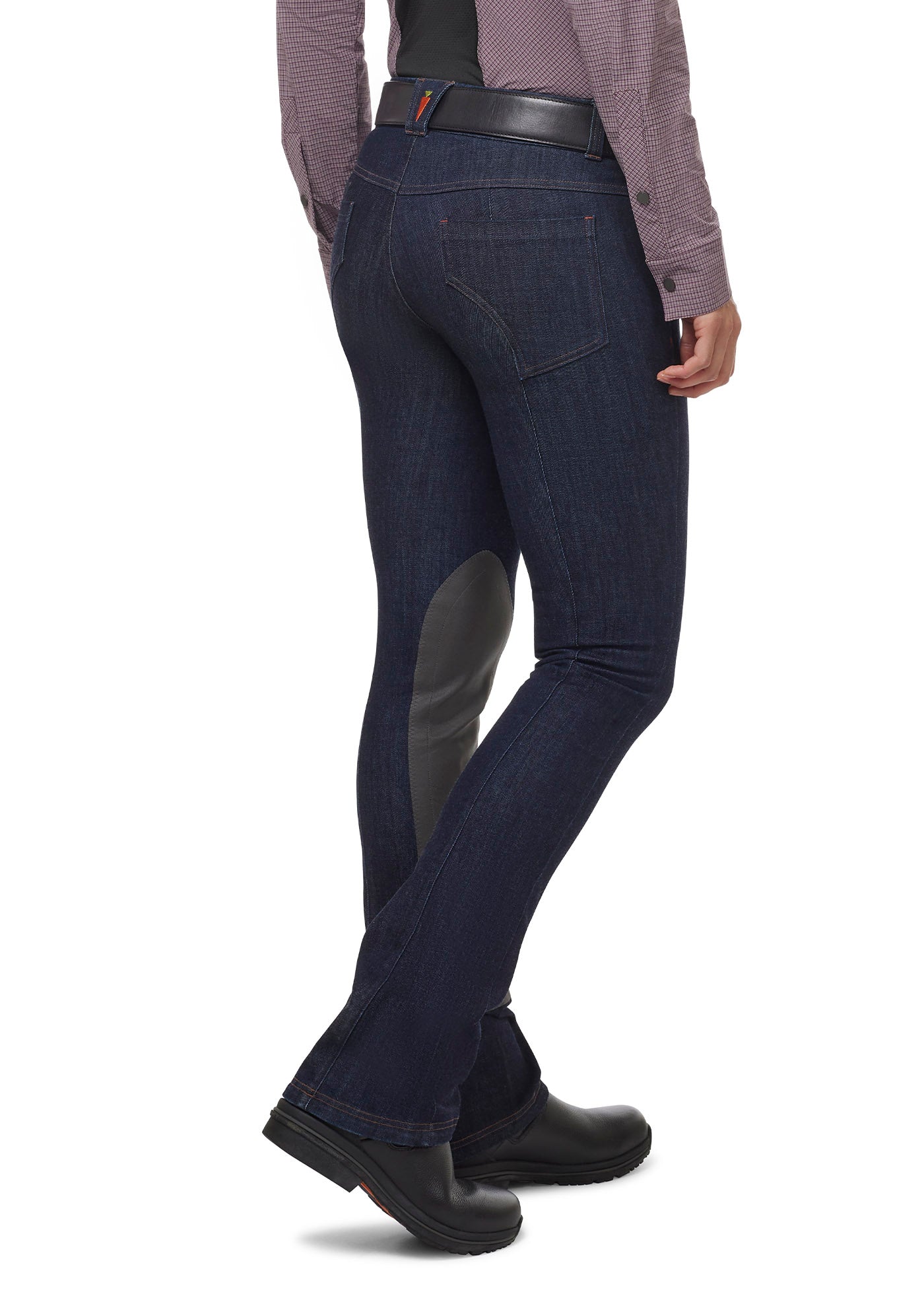 Stretch Denim Extended Knee Patch Bootcut Riding Pant