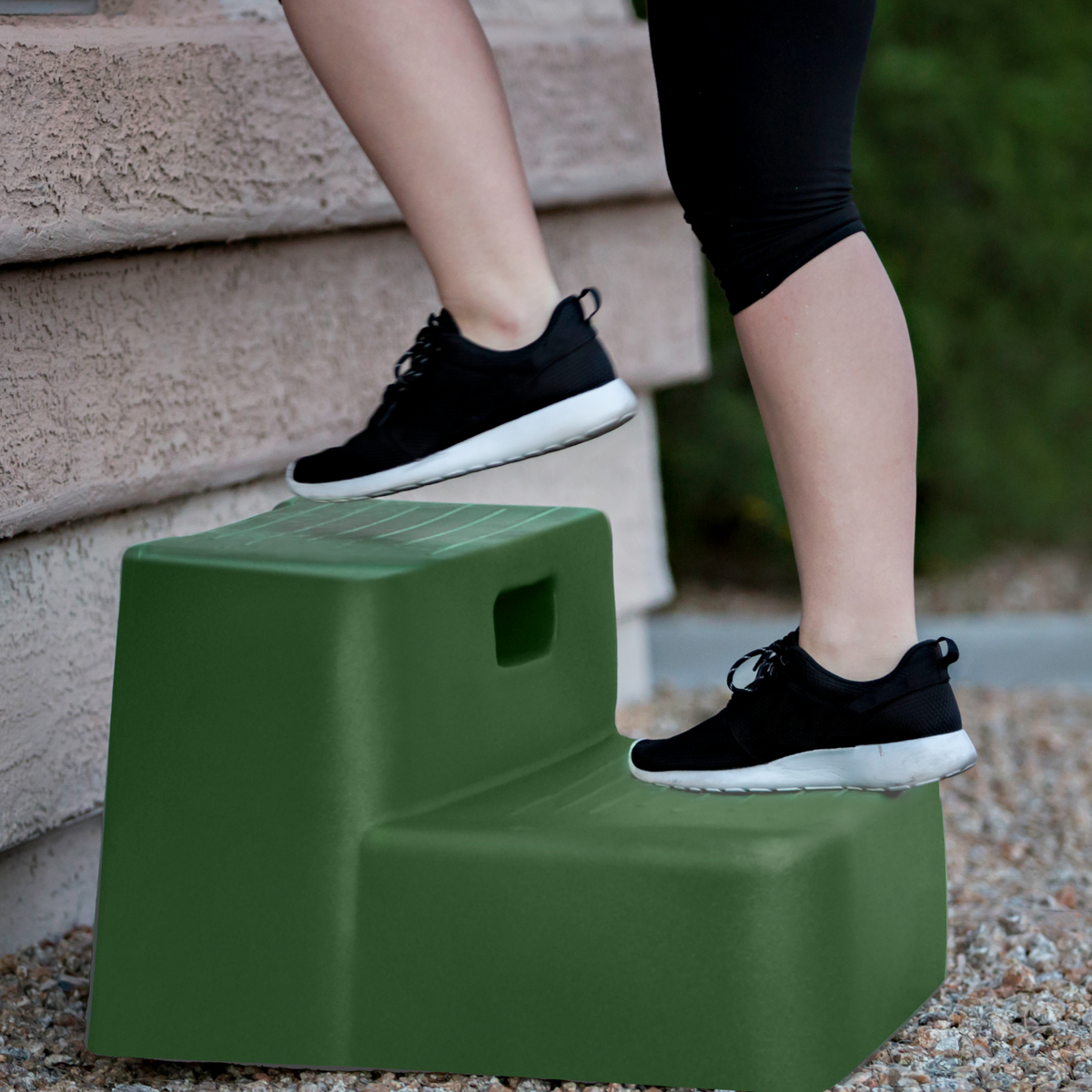 person standing on Green Mounting 2 Step 