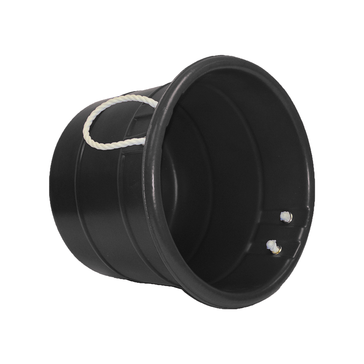 Black Manure Bucket on Side